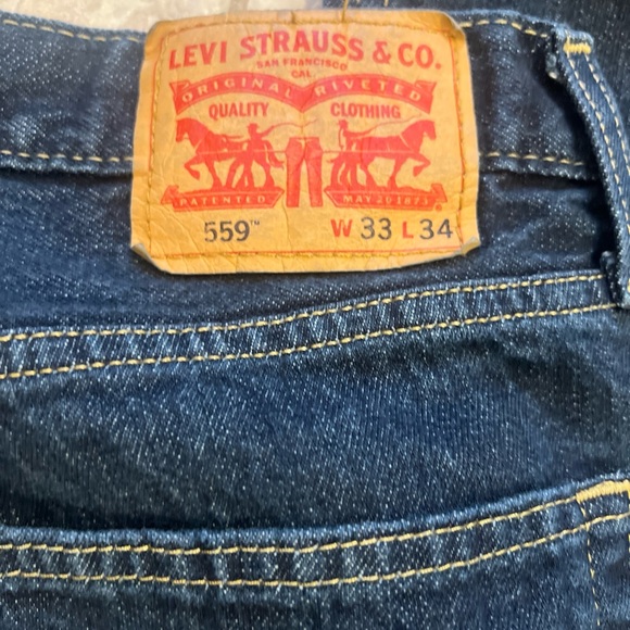 Levi's 559 Jeans Mens Blue Denim Pants Actual 33x34 - Picture 12 of 12